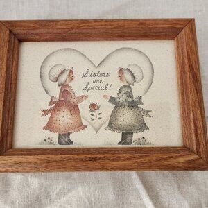 Vintage Wooden "Sisters are Special" Box
